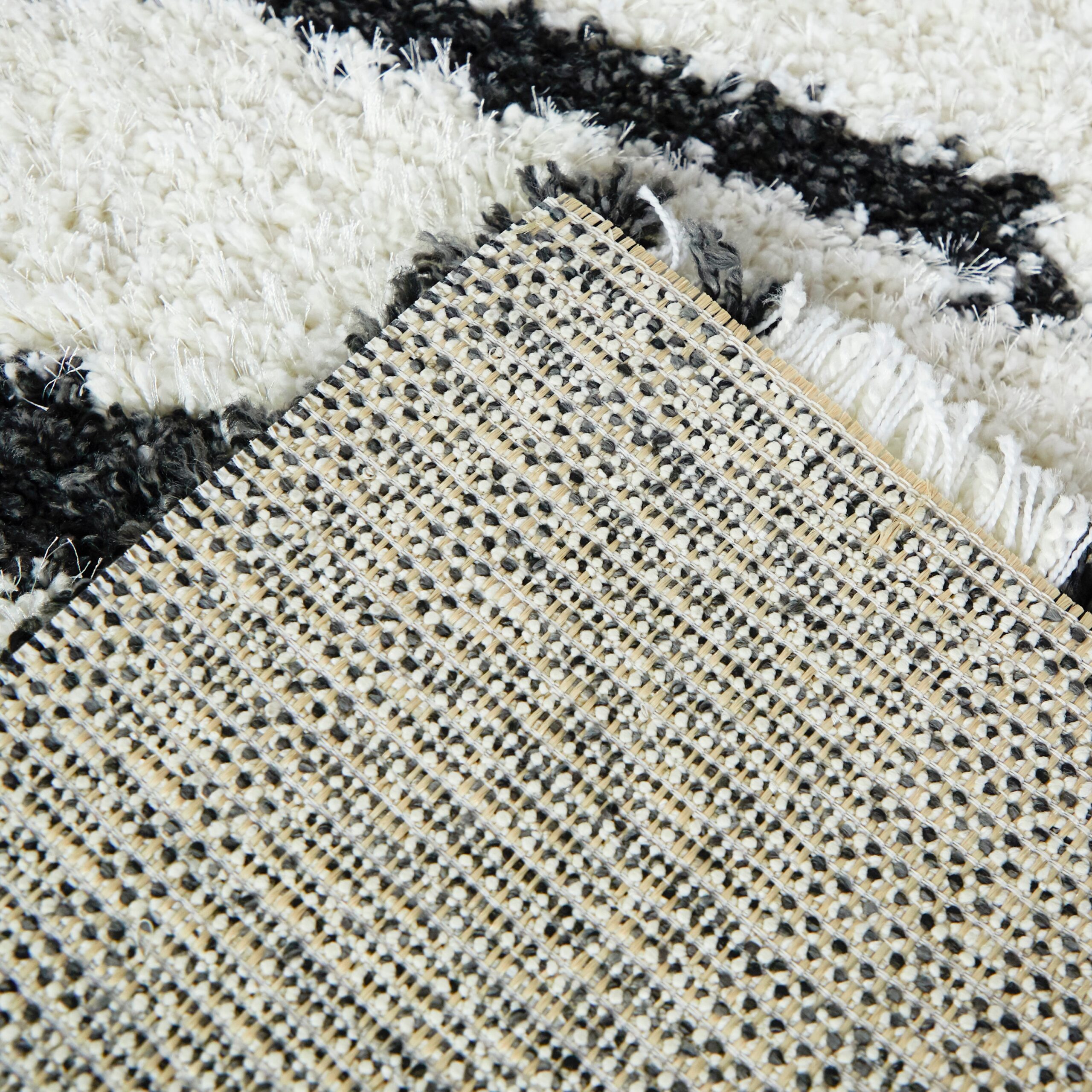 Origin 21 Fractured Paths 9 x 12 (ft) Polyester/Polypropylene Black/White Rectangular Indoor Abstract Mid-Century Modern Spot Clean Only Area rug