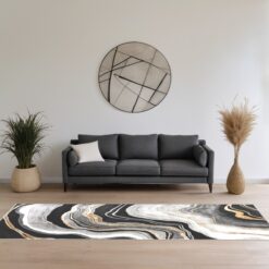 Origin 21 Endless Space 10 x 13 (ft) Loomed Polyester/Polypropylene Onyx Rectangular Indoor Geode Mid-Century Modern Spot Clean Only Pet Friendly Area rug