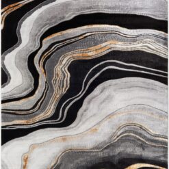Origin 21 Endless Space 10 x 13 (ft) Loomed Polyester/Polypropylene Onyx Rectangular Indoor Geode Mid-Century Modern Spot Clean Only Pet Friendly Area rug