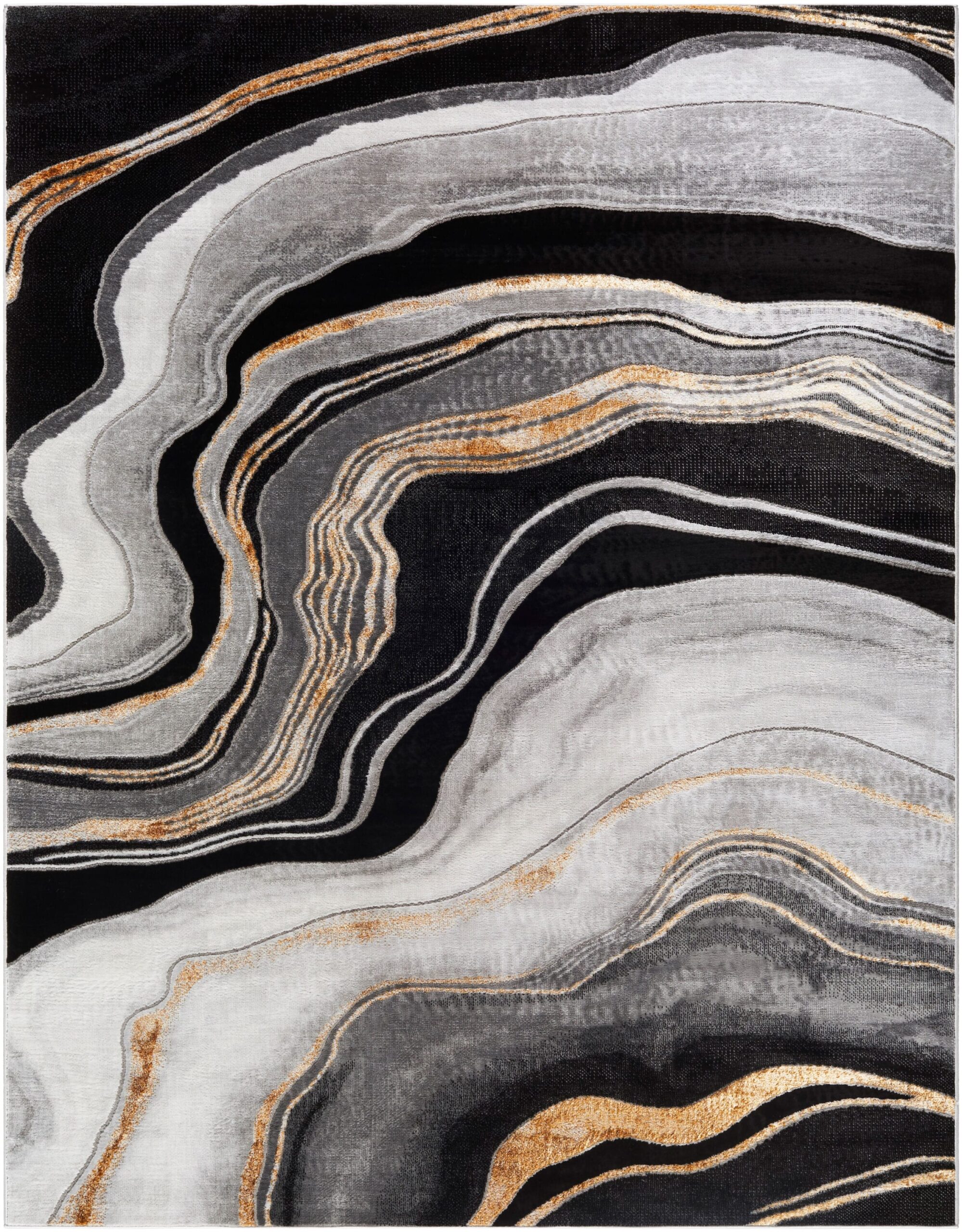 Origin 21 Endless Space 10 x 13 (ft) Loomed Polyester/Polypropylene Onyx Rectangular Indoor Geode Mid-Century Modern Spot Clean Only Pet Friendly Area rug