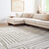 Origin 21 Green Alabaster Stone 10 x 13 (ft) Loomed Polyester Gray Rectangular Indoor Geometric Industrial Spot Clean Only Pet Friendly Area rug
