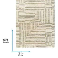 Origin 21 Green Alabaster Stone 10 x 13 (ft) Loomed Polyester Gray Rectangular Indoor Geometric Industrial Spot Clean Only Pet Friendly Area rug