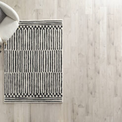 Origin 21 Obsidian Mirage 9 x 12 (ft) Loomed Polyester/Polypropylene Onyx/White Rectangular Indoor Stripe Moroccan Spot Clean Only Pet Friendly Area rug