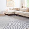 Origin 21 Modern Merdian Gray 9 x 12 (ft) Loomed Polypropylene Gray/White Rectangular Indoor Geometric Global Machine washable Pet Friendly Area rug