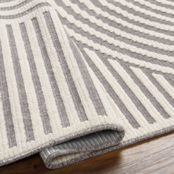 Origin 21 Modern Merdian Gray 9 x 12 (ft) Loomed Polypropylene Gray/White Rectangular Indoor Geometric Global Machine washable Pet Friendly Area rug