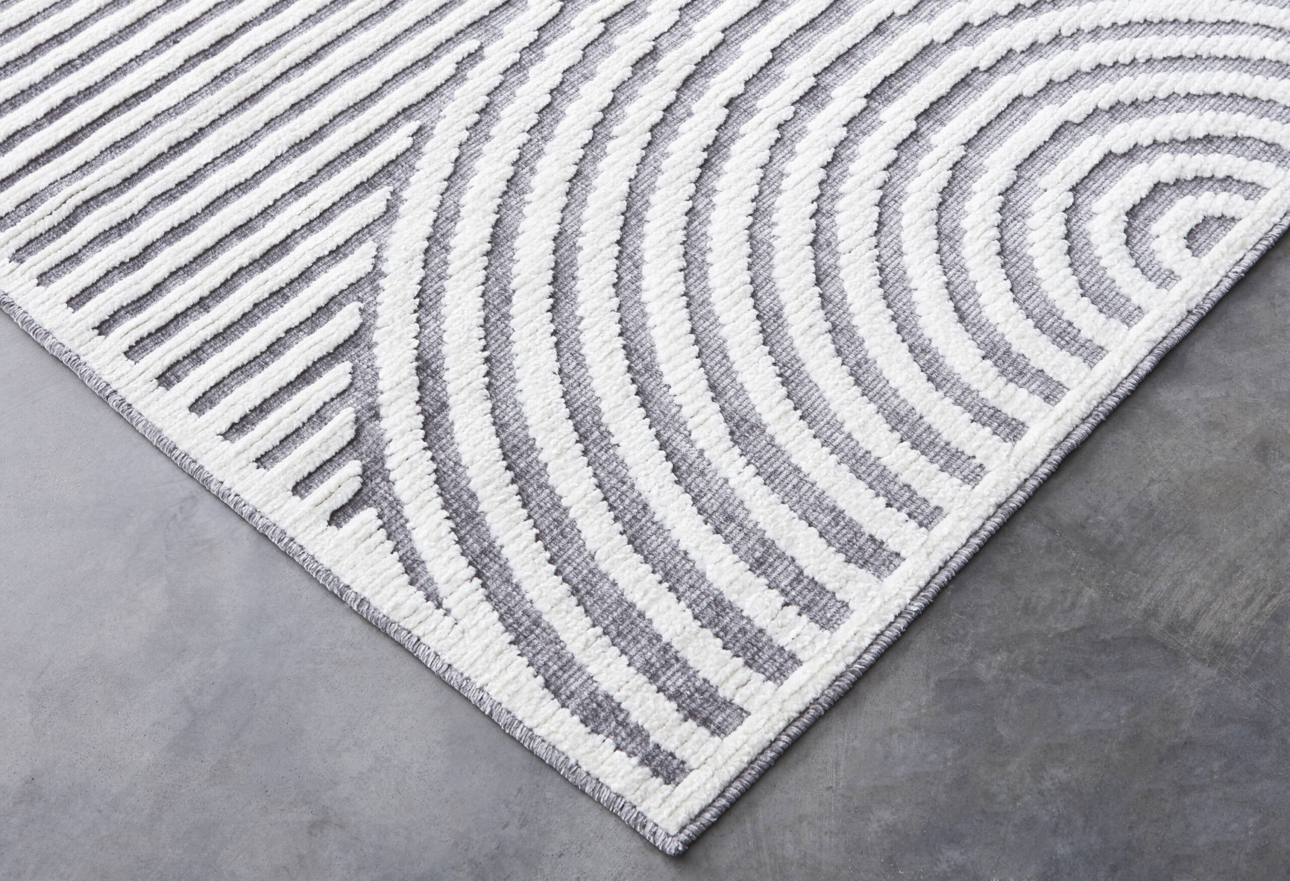Origin 21 Modern Merdian Gray 9 x 12 (ft) Loomed Polypropylene Gray/White Rectangular Indoor Geometric Global Machine washable Pet Friendly Area rug