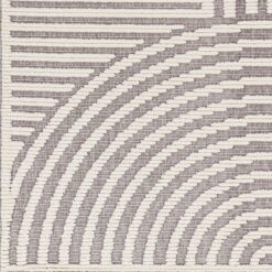 Origin 21 Modern Merdian Gray 9 x 12 (ft) Loomed Polypropylene Gray/White Rectangular Indoor Geometric Global Machine washable Pet Friendly Area rug