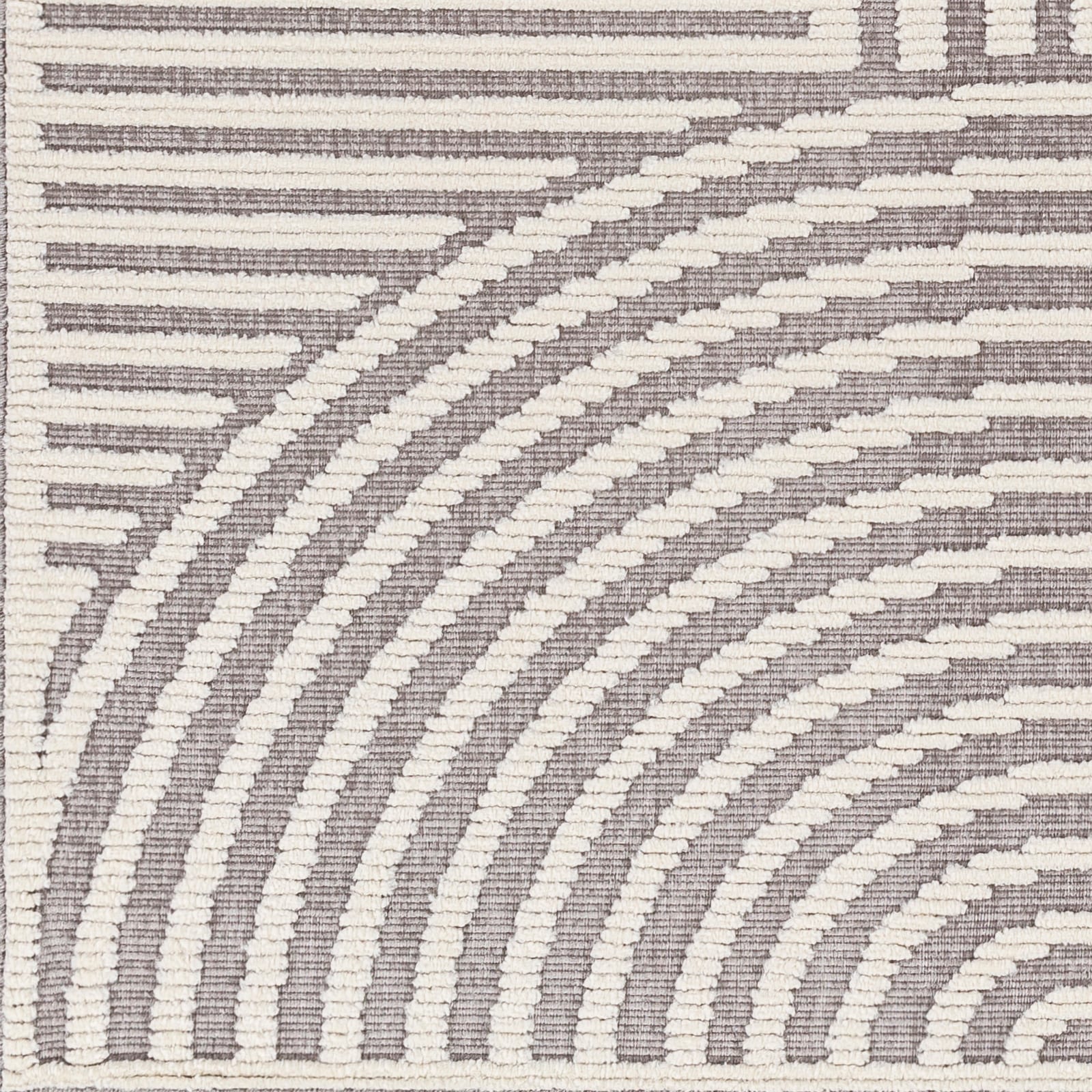 Origin 21 Modern Merdian Gray 9 x 12 (ft) Loomed Polypropylene Gray/White Rectangular Indoor Geometric Global Machine washable Pet Friendly Area rug