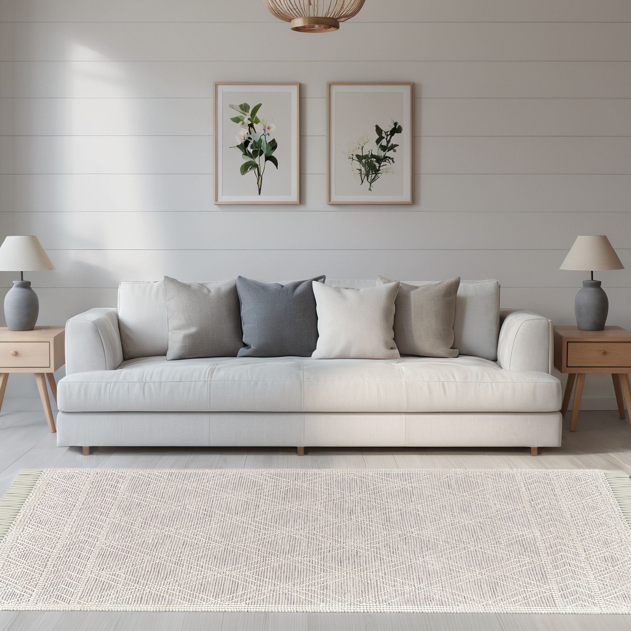 Origin 21 Auckland Wool 9 x 12 (ft) Loomed Wool White Rectangular Indoor Geometric Moroccan Spot Clean Only Pet Friendly Area rug