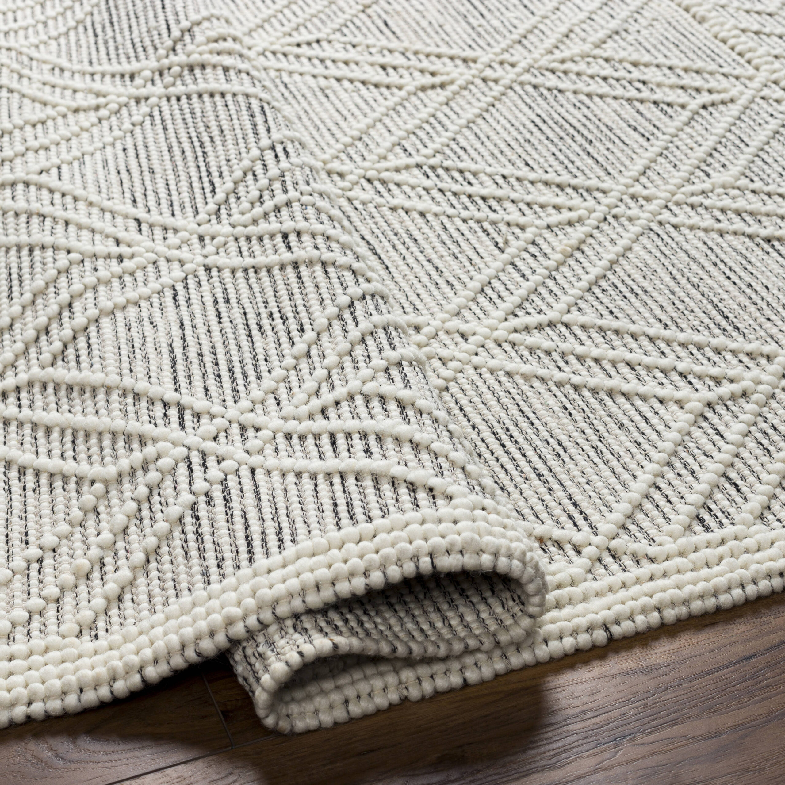 Origin 21 Auckland Wool 9 x 12 (ft) Loomed Wool White Rectangular Indoor Geometric Moroccan Spot Clean Only Pet Friendly Area rug