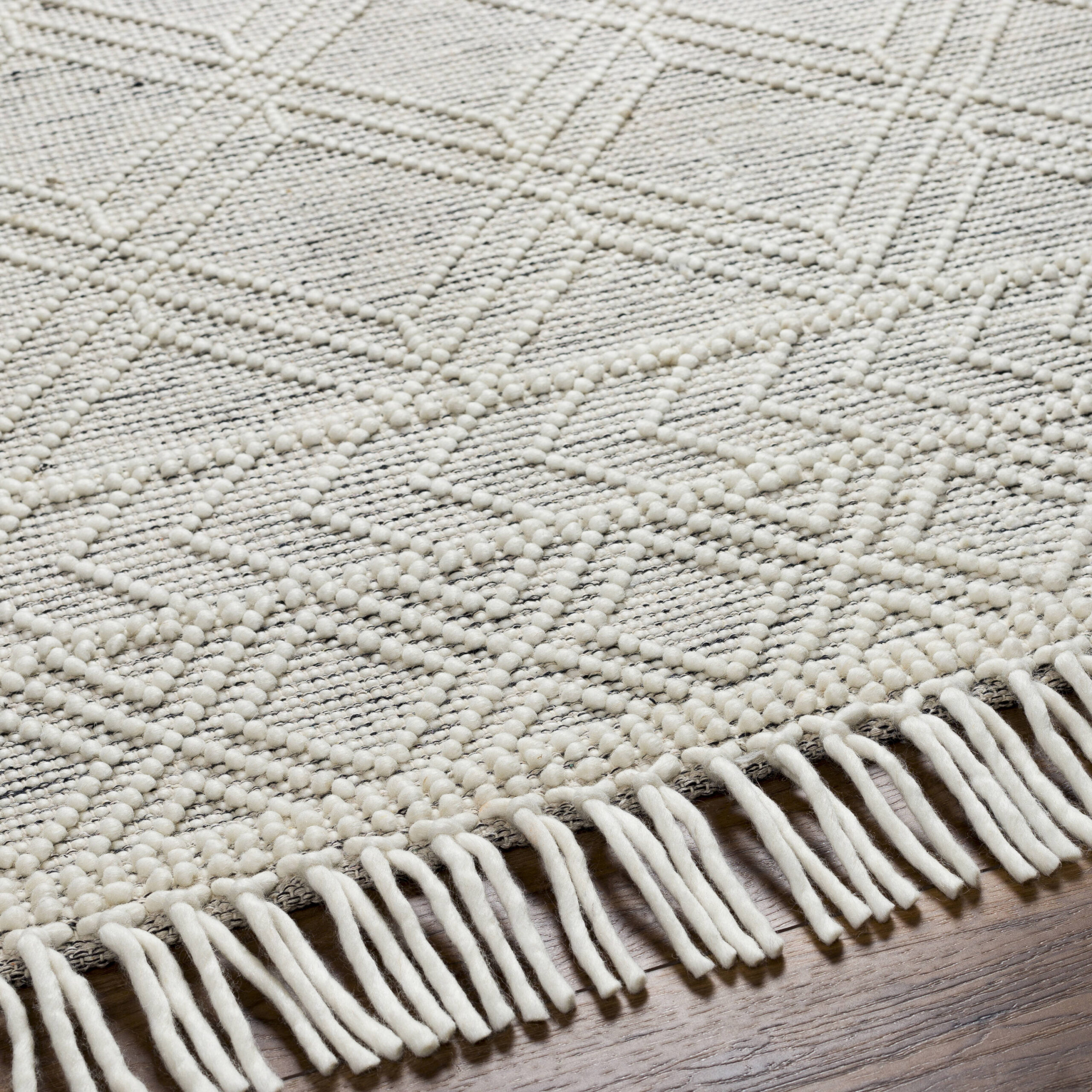 Origin 21 Auckland Wool 9 x 12 (ft) Loomed Wool White Rectangular Indoor Geometric Moroccan Spot Clean Only Pet Friendly Area rug