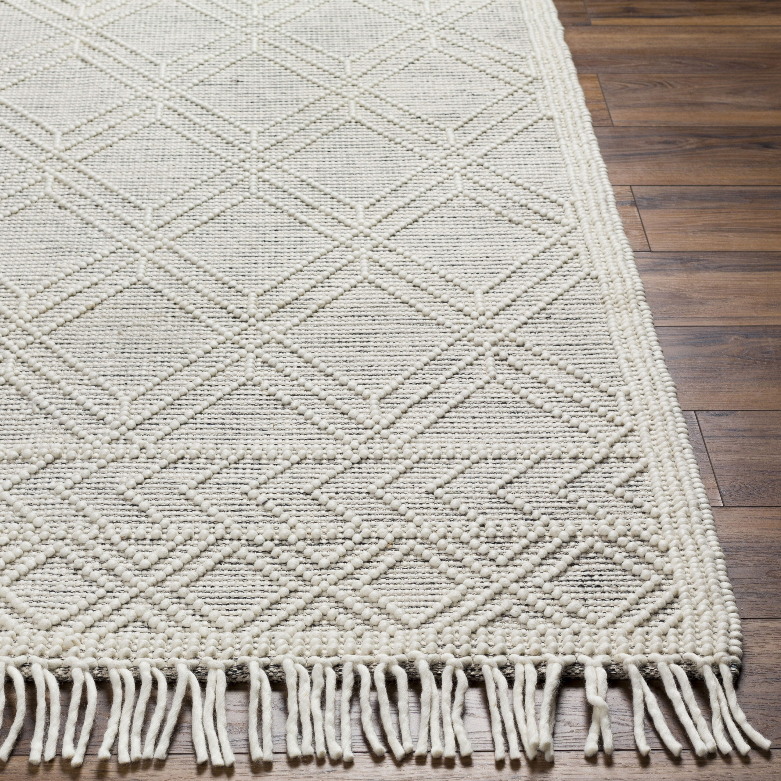 Origin 21 Auckland Wool 9 x 12 (ft) Loomed Wool White Rectangular Indoor Geometric Moroccan Spot Clean Only Pet Friendly Area rug