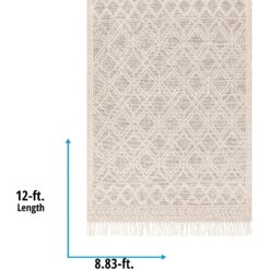 Origin 21 Auckland Wool 9 x 12 (ft) Loomed Wool White Rectangular Indoor Geometric Moroccan Spot Clean Only Pet Friendly Area rug