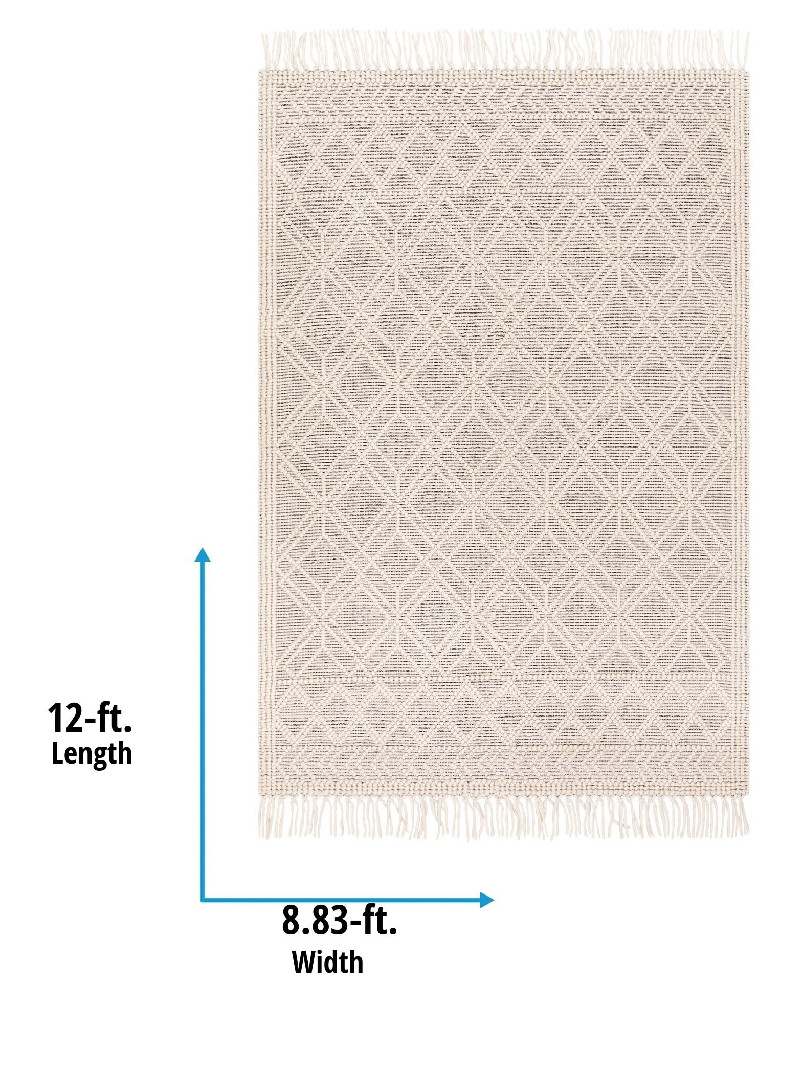 Origin 21 Auckland Wool 9 x 12 (ft) Loomed Wool White Rectangular Indoor Geometric Moroccan Spot Clean Only Pet Friendly Area rug