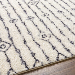 Origin 21 Diamond Link Shag 9 x 12 (ft) Loomed Polyester Ivory/Gray Rectangular Indoor Geometric Global Machine washable Pet Friendly Area rug