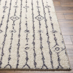 Origin 21 Diamond Link Shag 9 x 12 (ft) Loomed Polyester Ivory/Gray Rectangular Indoor Geometric Global Machine washable Pet Friendly Area rug