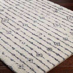 Origin 21 Diamond Link Shag 9 x 12 (ft) Loomed Polyester Ivory/Gray Rectangular Indoor Geometric Global Machine washable Pet Friendly Area rug