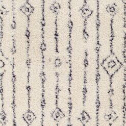 Origin 21 Diamond Link Shag 9 x 12 (ft) Loomed Polyester Ivory/Gray Rectangular Indoor Geometric Global Machine washable Pet Friendly Area rug