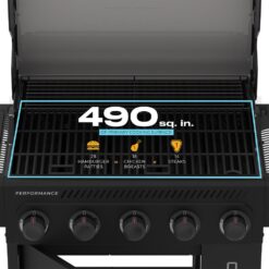 Charbroil FlavorMax Performance Series Black 5 -Burner Liquid Propane Gas Grill 1 -Side Burner
