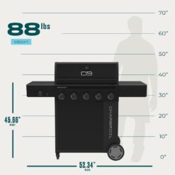 Charbroil FlavorMax Performance Series Black 5 -Burner Liquid Propane Gas Grill 1 -Side Burner