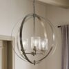 Kichler Winslow 3 -Light Brushed Nickel Cage Seeded glass Metal Chandelier
