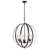 Kichler Winslow 3 -Light Bronze Cage Seeded glass Metal Chandelier