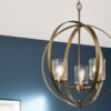 Kichler Winslow 3 -Light Polished Gold Seeded glass Steel Chandelier