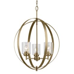 Kichler Winslow 3 -Light Polished Gold Seeded glass Steel Chandelier