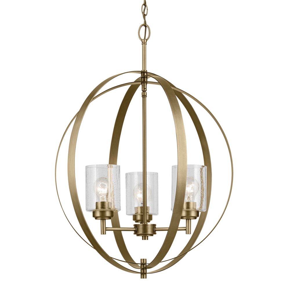 Kichler Winslow 3 -Light Polished Gold Seeded glass Steel Chandelier