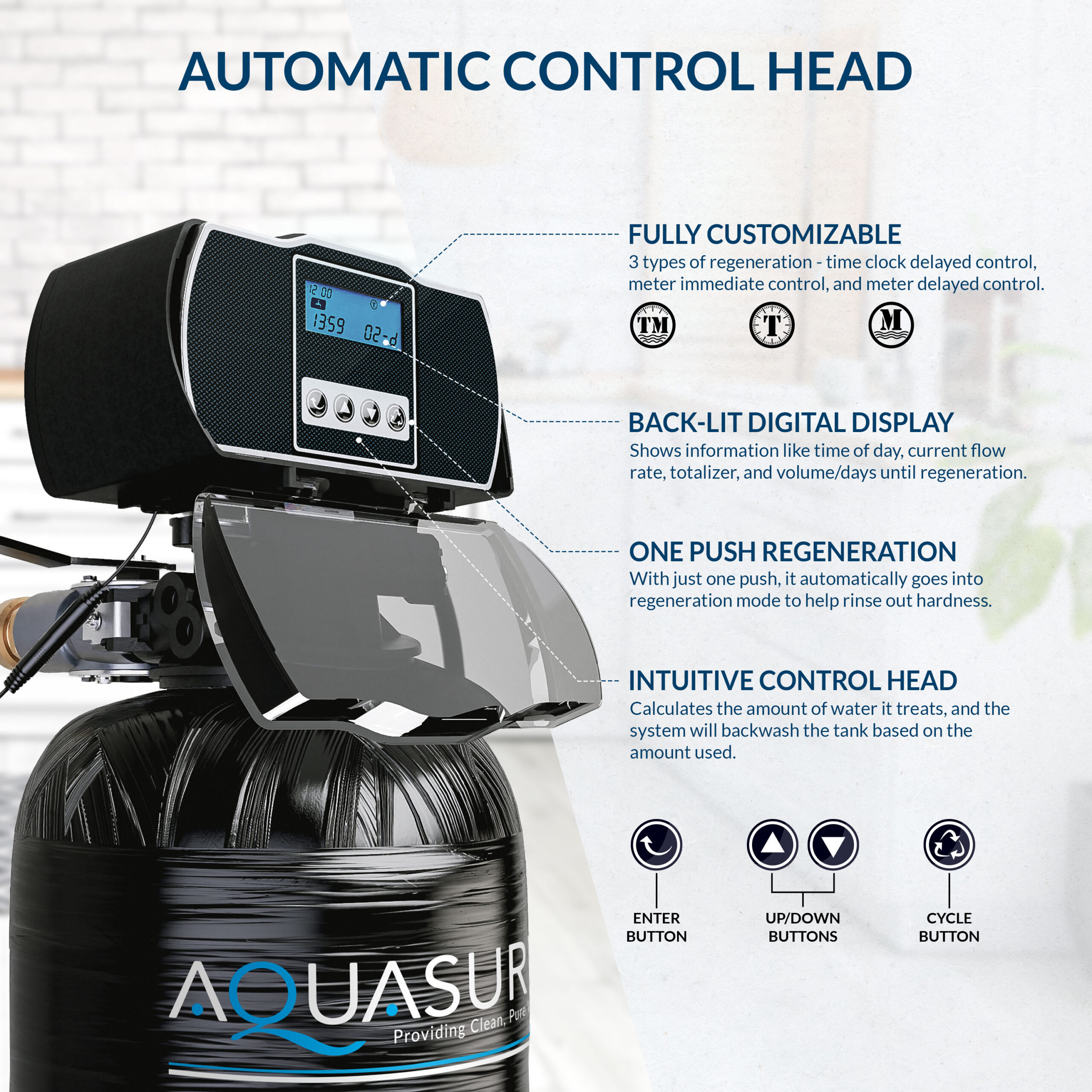 AQUASURE 70000 Grain Harmony Water Softener and Whole House Filtration System for Hard Water and Iron Reduction
