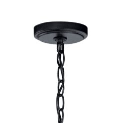 Kichler Winslow 3 -Light Polished Black Cage Seeded glass Metal Chandelier