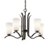 Kichler Armida 5 -Light Antique Bronze Etched glass Metal Chandelier