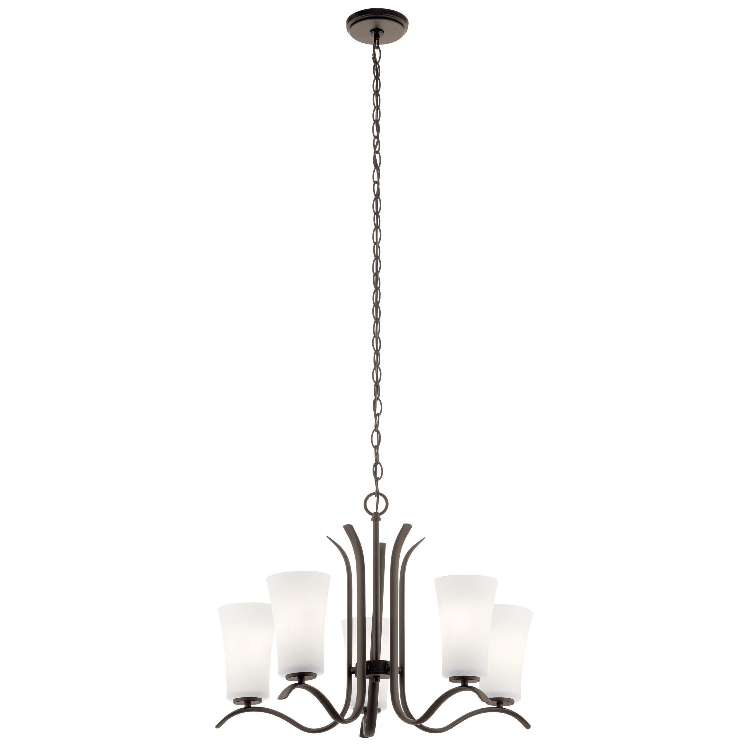 Kichler Armida 5 -Light Antique Bronze Etched glass Metal Chandelier