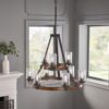 Kichler Barrington 9 -Light Distressed Black Seeded glass Metal Chandelier