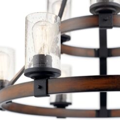 Kichler Barrington 9 -Light Distressed Black Seeded glass Metal Chandelier