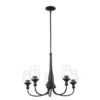 Kichler Melis 5 -Light Brushed Black Clear glass Steel Chandelier
