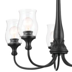 Kichler Melis 5 -Light Brushed Black Clear glass Steel Chandelier