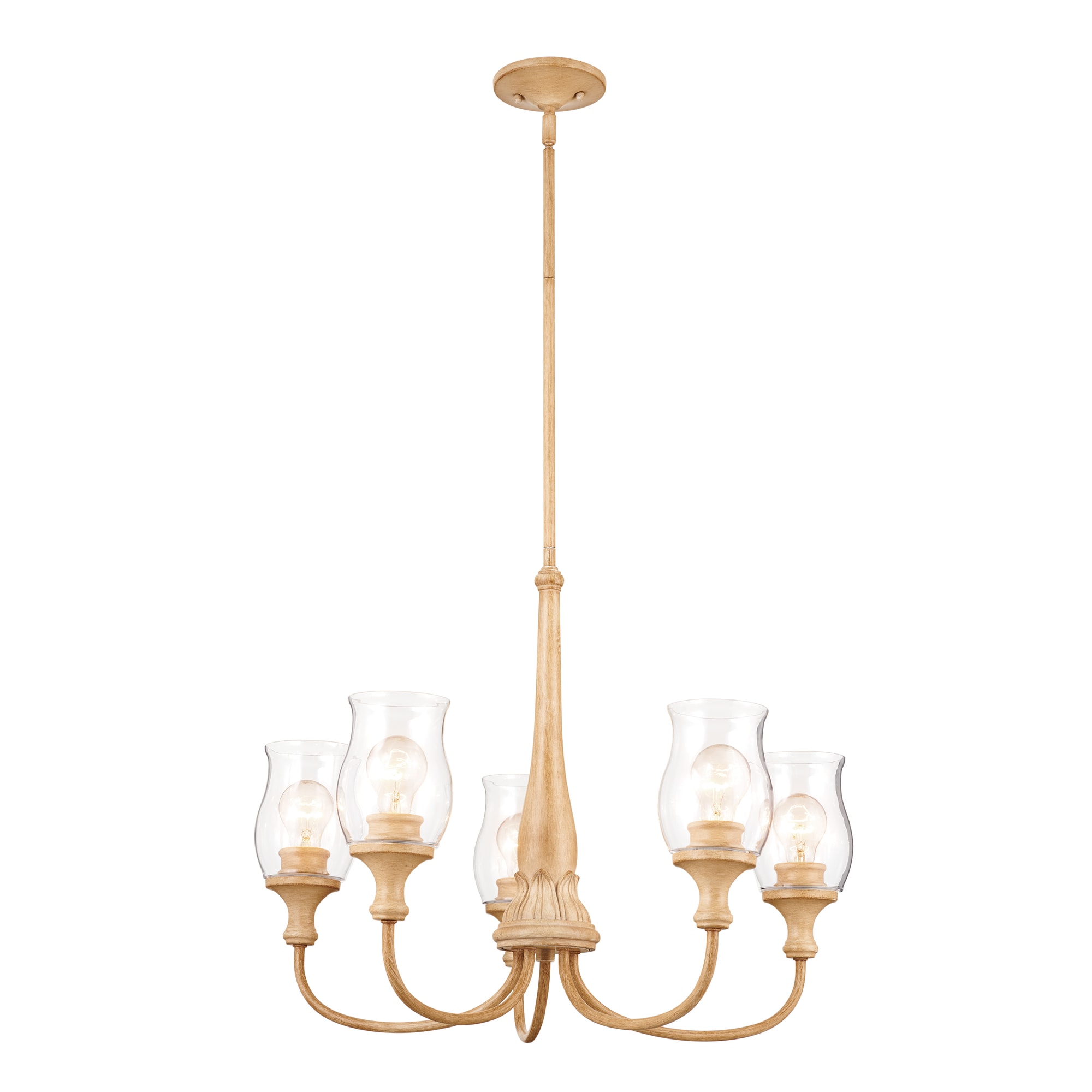 Kichler Melis 5 -Light Polished Brown Clear glass Steel Chandelier
