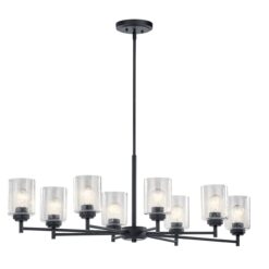 Kichler Winslow 8 -Light Antique Black Seeded glass Metal Chandelier
