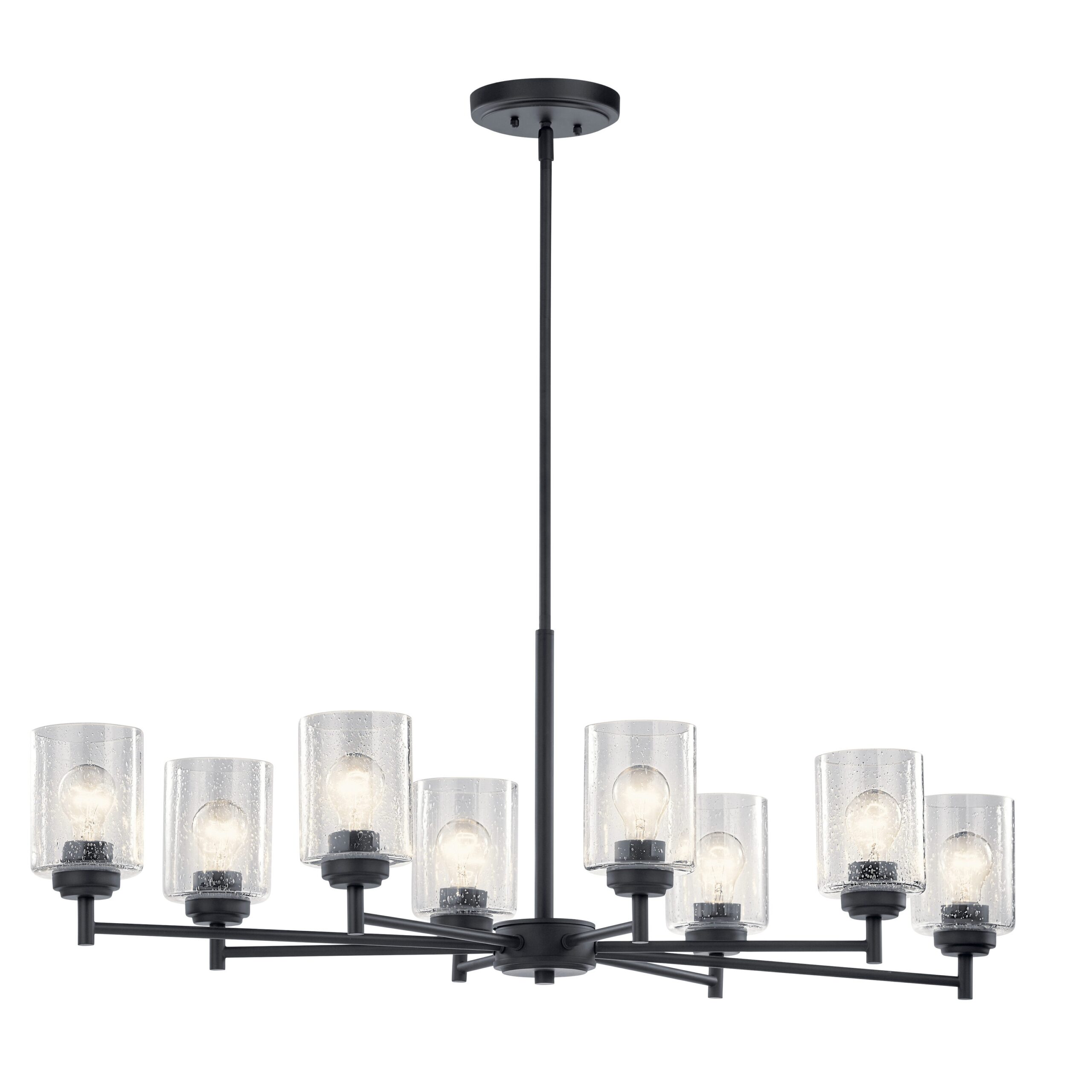 Kichler Winslow 8 -Light Antique Black Seeded glass Metal Chandelier
