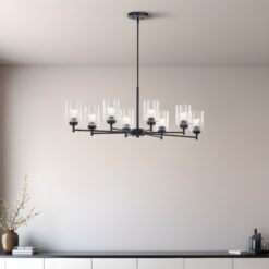 Kichler Winslow 8 -Light Antique Black Seeded glass Metal Chandelier
