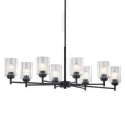 Kichler Winslow 8 -Light Antique Black Seeded glass Metal Chandelier
