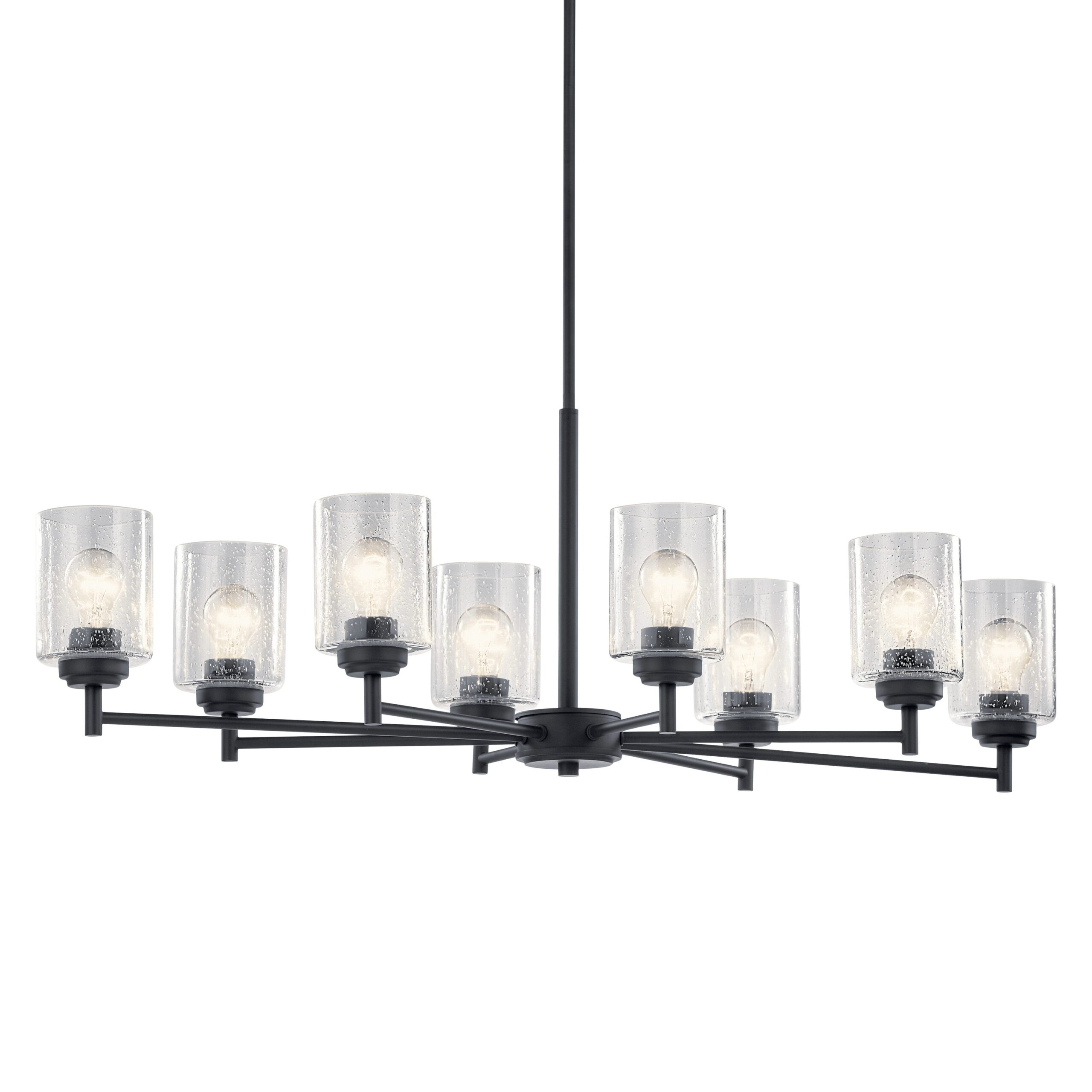 Kichler Winslow 8 -Light Antique Black Seeded glass Metal Chandelier
