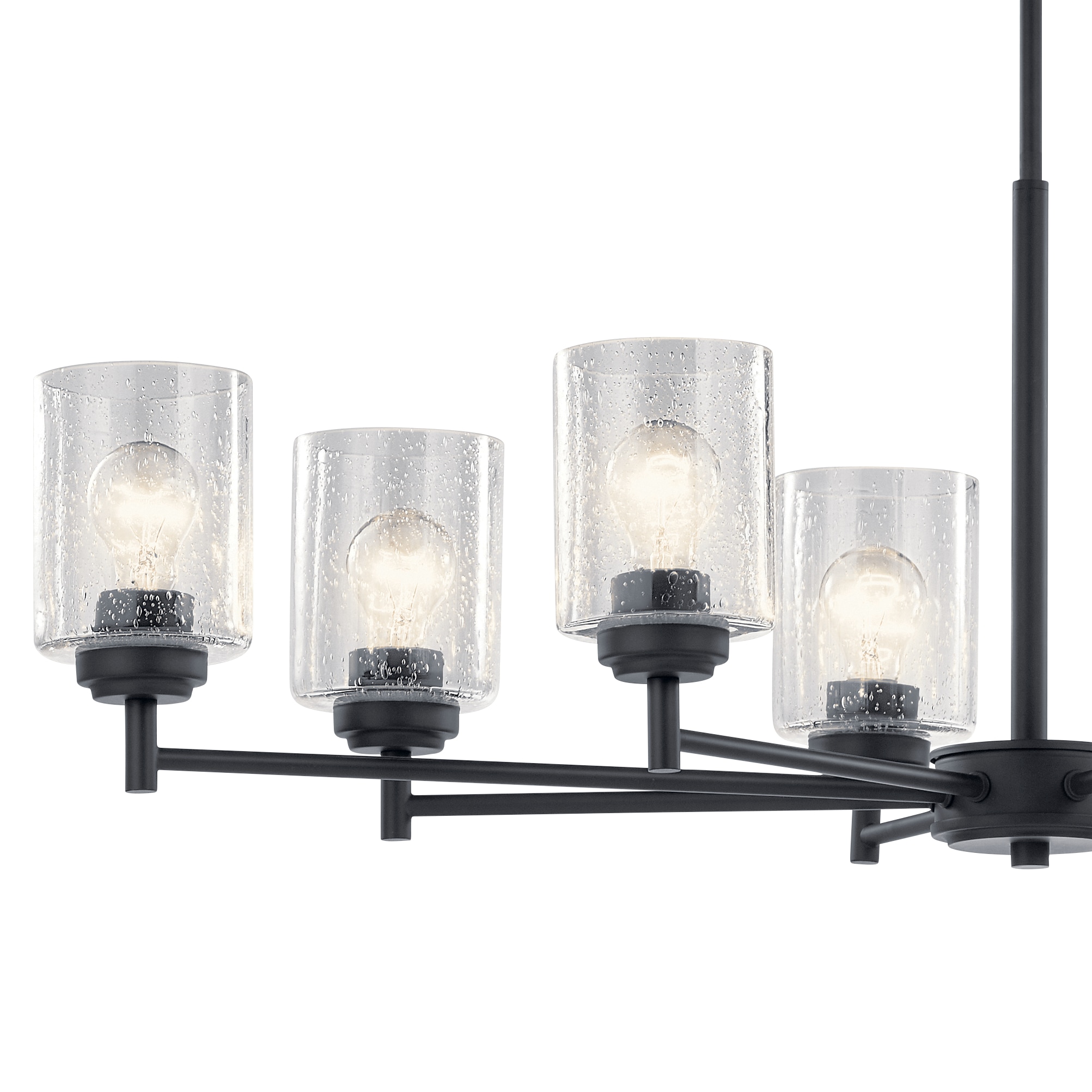 Kichler Winslow 8 -Light Antique Black Seeded glass Metal Chandelier