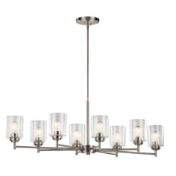 Kichler Winslow 8 -Light Brushed Nickel Seeded glass Metal Chandelier