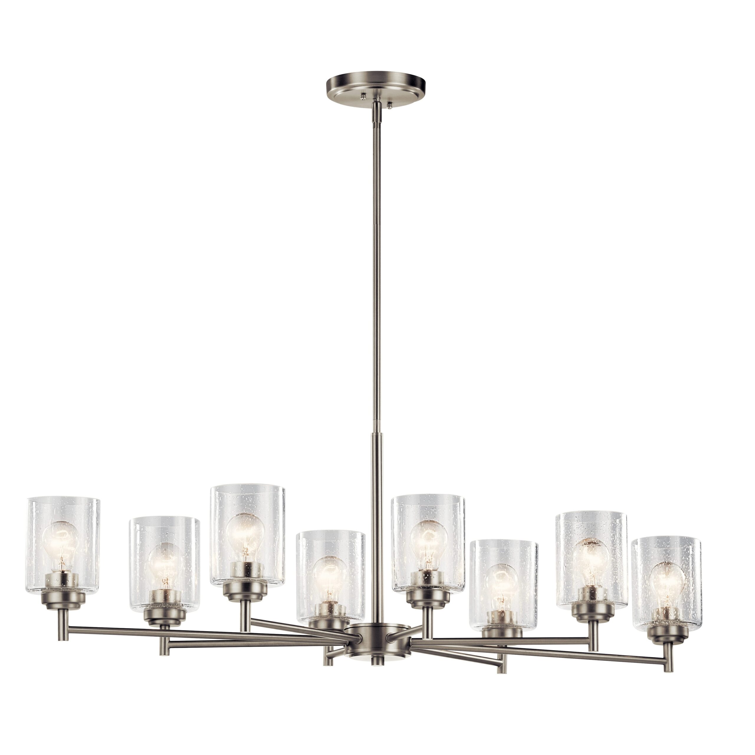 Kichler Winslow 8 -Light Brushed Nickel Seeded glass Metal Chandelier