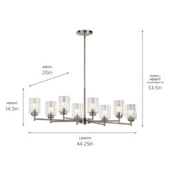 Kichler Winslow 8 -Light Brushed Nickel Seeded glass Metal Chandelier