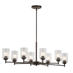 Kichler Winslow 8 -Light Bronze Seeded glass Metal Chandelier