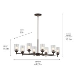 Kichler Winslow 8 -Light Bronze Seeded glass Metal Chandelier