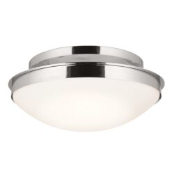 Kichler Bretta 17.75-in Polished Nickel Indoor 3 -Light Flush Mount Light with Opal Glass
